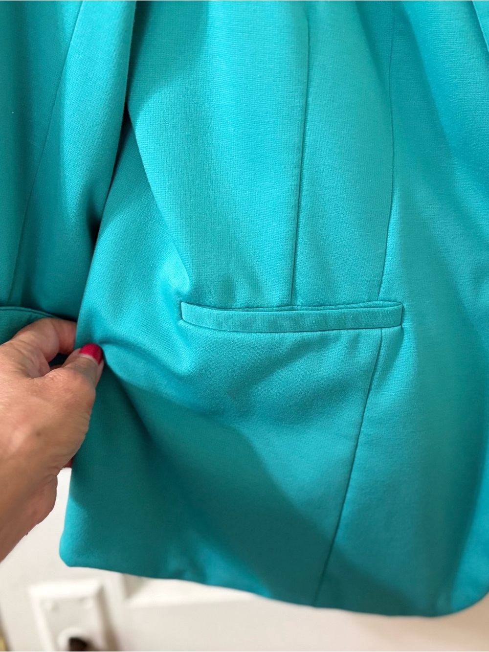 dressbarn Teal Single-Button Women's Blazer - Picture 4 of 8
